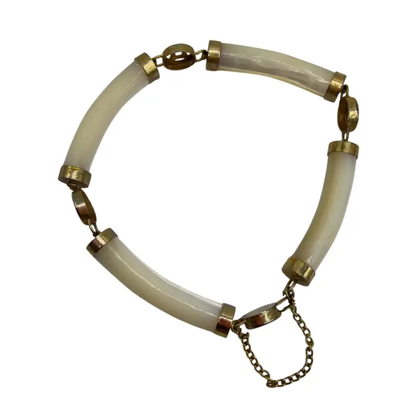Vintage Chinese Longevity Mother of Pearl Bracelet