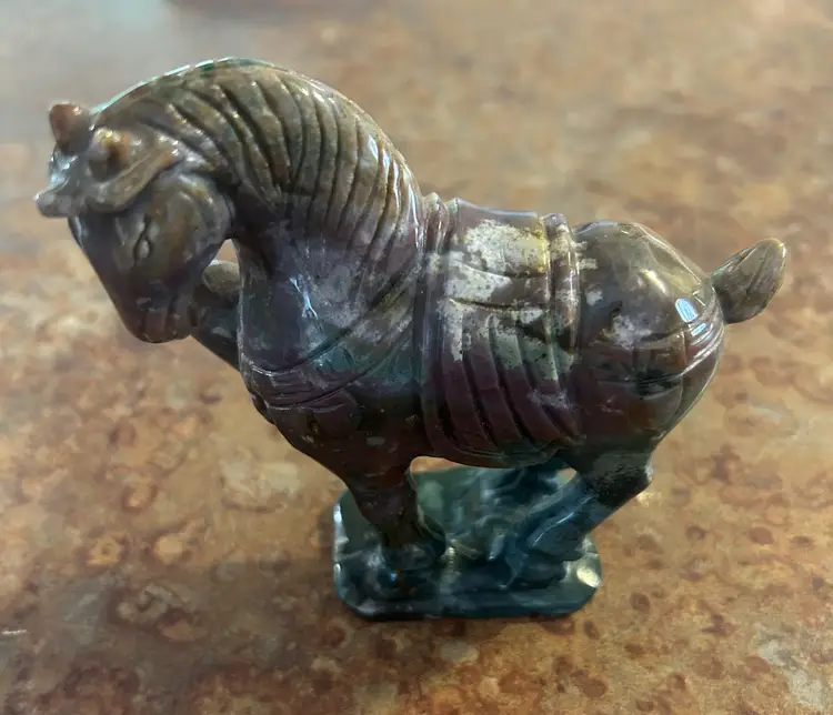 VTG Oriental Jade Horse Chinese or Japanese May be War Horse or part of Chess Set
