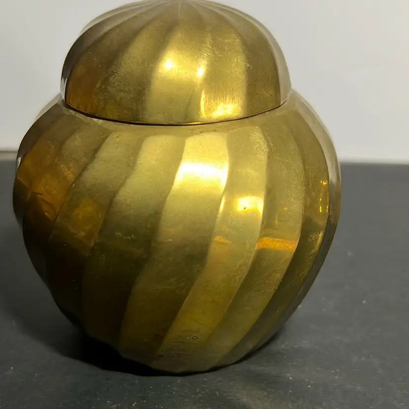 Small Brass Ginger Jar With Lid