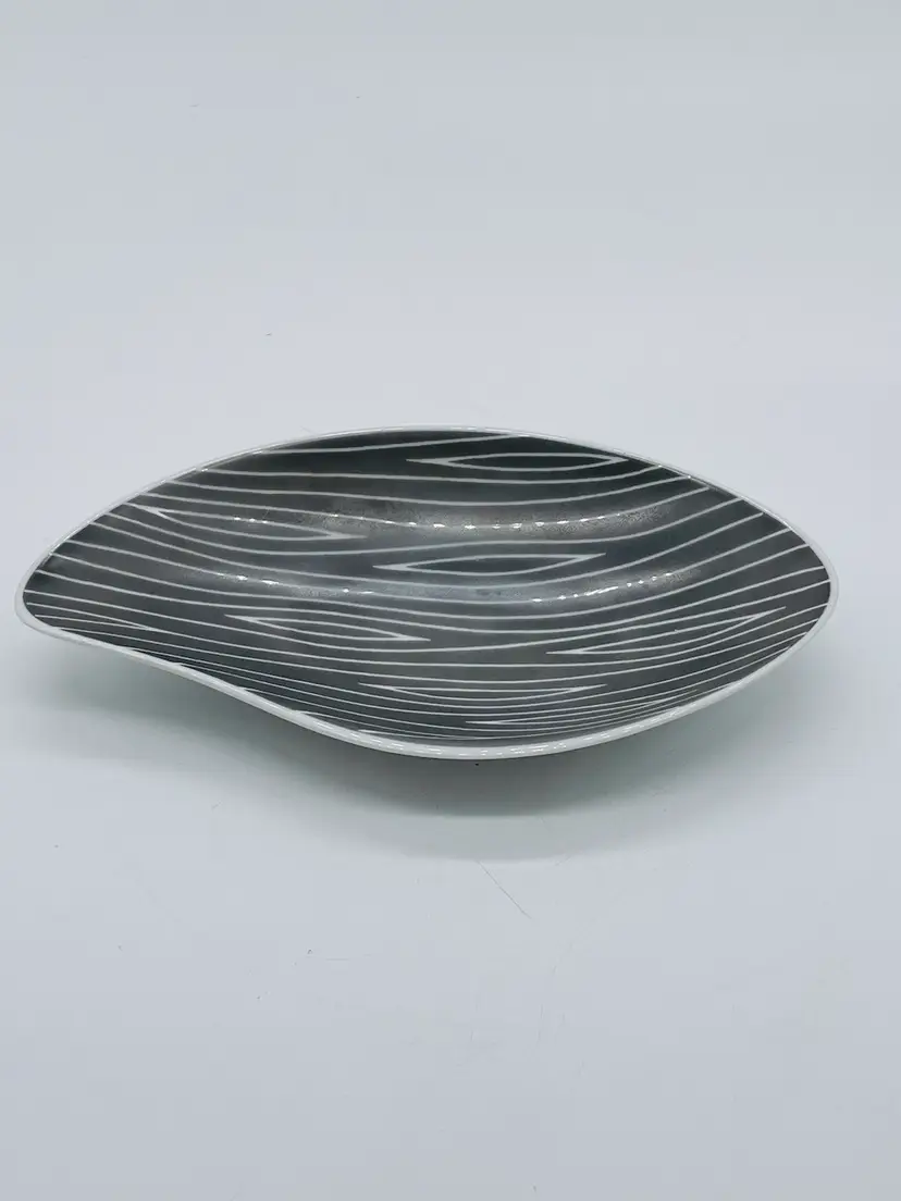 Rosenthal Germany Grey Art Deco Curved Dish