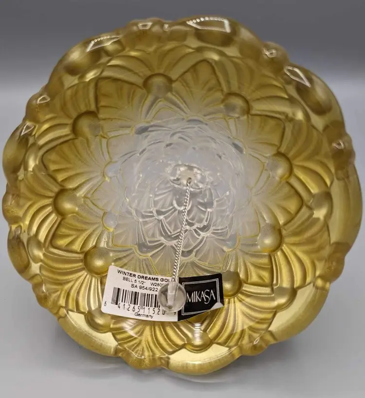 Mikasa Winter Dreams Gold Bell 6” X 4 1/2”