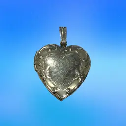 Vintage Mid Century Sterling Silver Etched Locket .97”,  USA Made