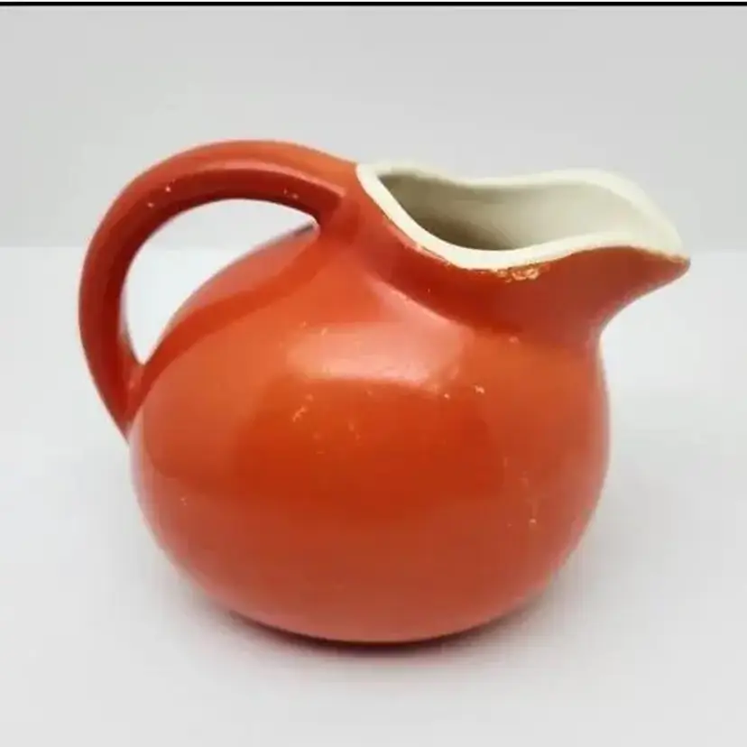 1930s Vintage Retro Orange Cronin Sevilla Ball Pitcher Creamer, 3"
