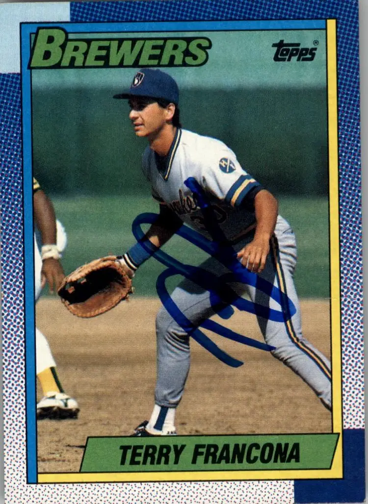 Terry Francona Signed Milwaukee Brewers 1990 Topps #214