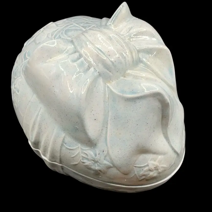 VTG Byron Molds 1971 Easter Blue Egg W/ Ribbon  6” X 4”