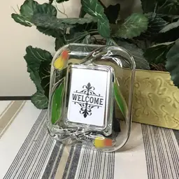 Glass Picture Photo Frame-Small, reverse painted tulips