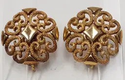 Vintage Avon Gold-Tone Filigree Clip-On Earrings