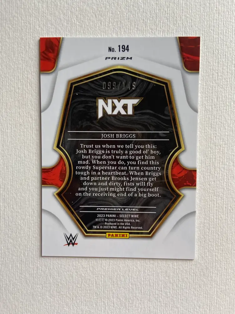 2023 Select Josh Briggs Premier Level Maroon /149