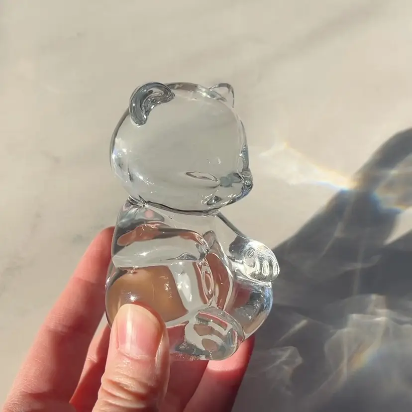 Fenton Clear Glass Sitting Bear Figurine, Clear Glass Fenton Bear Figurine
