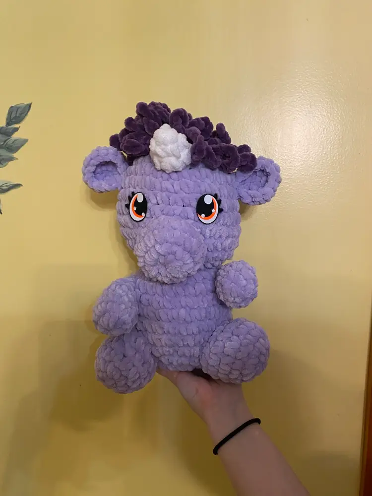 Crocheted Unicorn Approximately 13 X 8 1/2