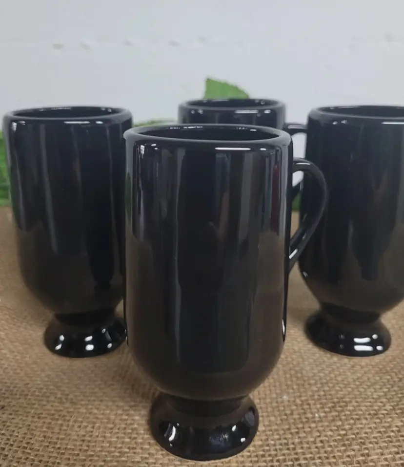MCM Set of 4 Footed Irish Coffee / Cappuccino Mugs 4.5" tall