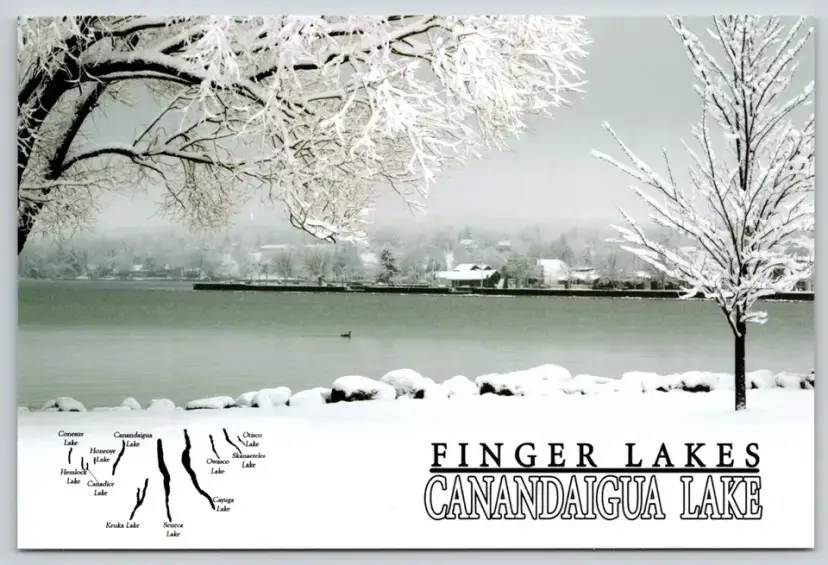 Postcard Canandaigua Lake New York Finger Lakes Winter Snow - Dave McCarthy - 12896