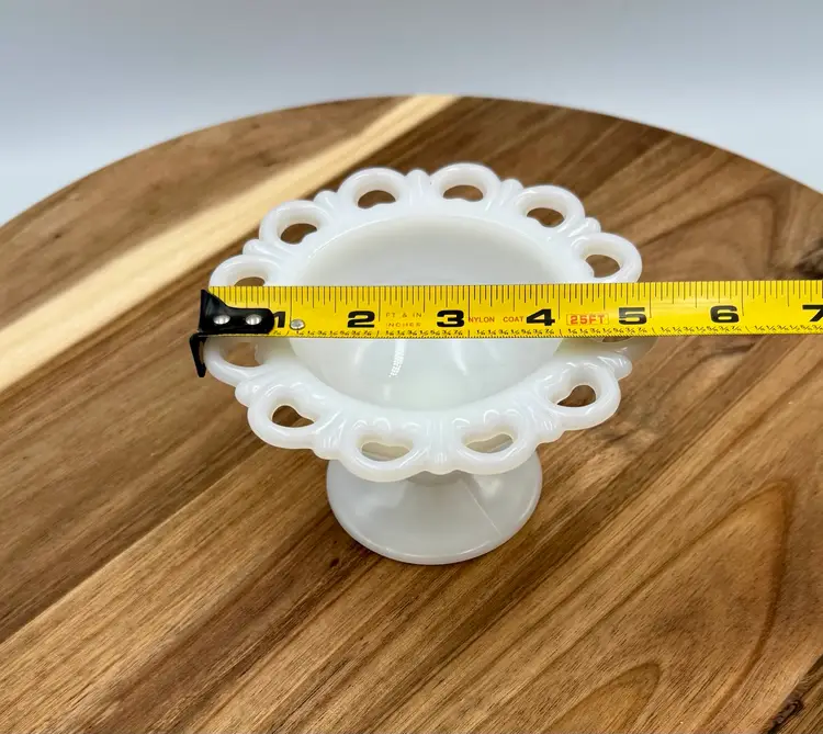 Vintage Anchor Hocking Milk Glass Pedestal Bowl