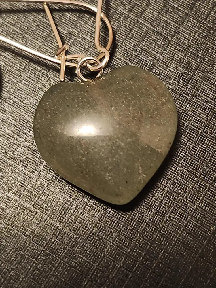 Natural Green Crystal Hear Earrings