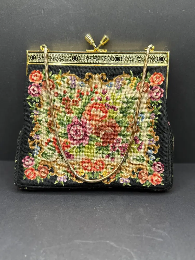 Vintage Petite Point Tapestry Purse