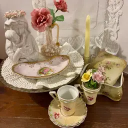 Victorian Shabby Pink & Yellow Vignette