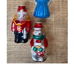 #16 Vintage Old World Christmas Glass Light Covers Holiday Figures - Set of 3