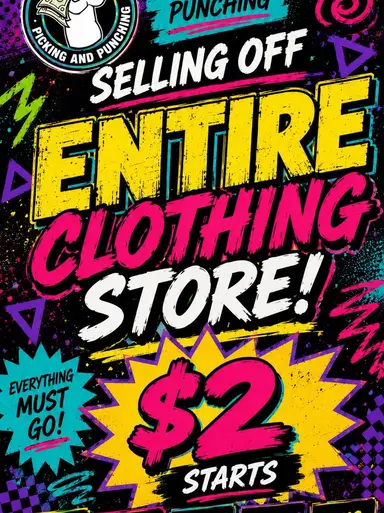 $2 Everything Must Go! Clothing Blow Out Coach Purses, Disney, Harley, Vintage T’s, Jerseys, Plus Much! 