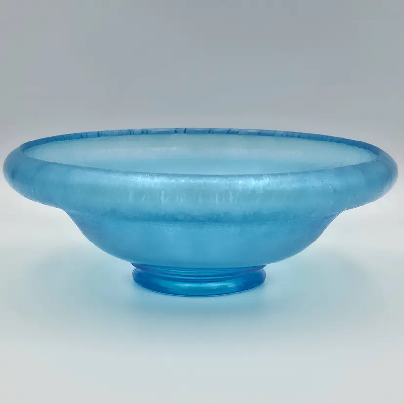 1920's Fenton Celeste Blue Stretch Glass Bowl