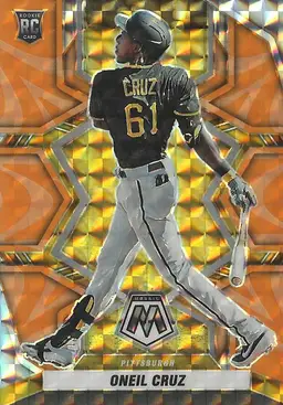 2022 Panini Mosaic Oneil Cruz RC (Reactive Orange Mosaic Prizm) #239 Pittsburgh Pirates