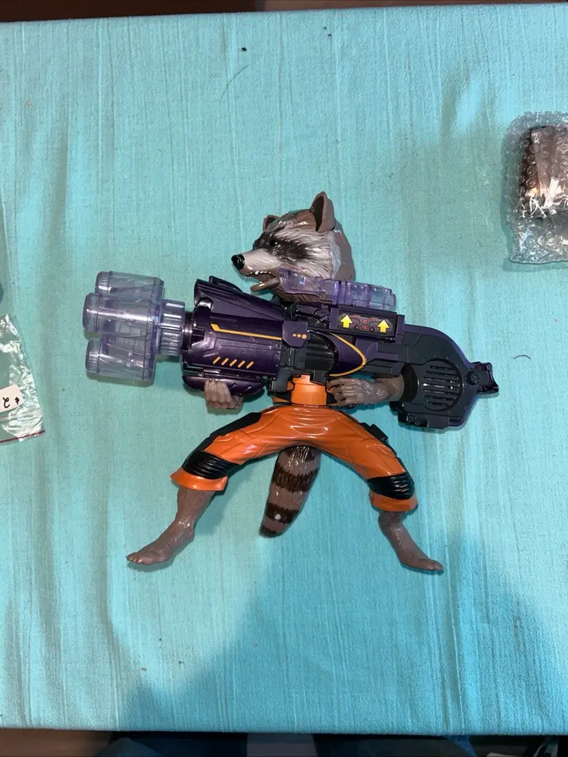 Guardians of The Galaxy Big Blastin' Rocket Raccoon 9" Figure Hasbro Marvel Test