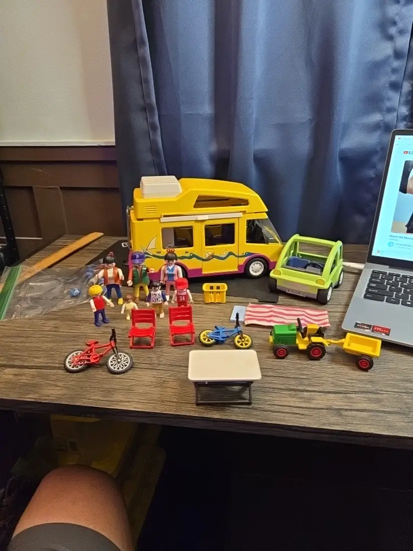 Playmobil Vintage 1990s RV Camping Van Set Near Complete