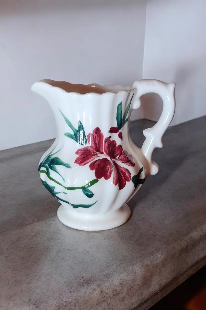 Brinn's Porcelain Floral Creamer Mini Pitcher Vintage Handpainted 3.5in Japan