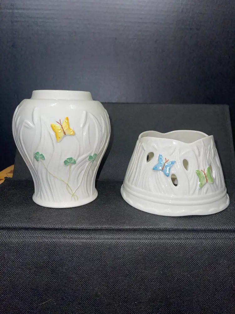 BELLEEK Pierced Shade Fairy Lamp LE#647 Summer Butterfly 13th Anniversary Show