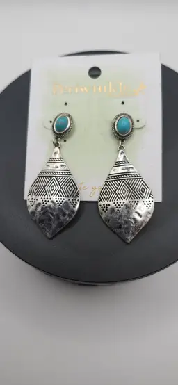 Boho Chic Periwinkle by Barlow Turquoise Drop Earrings