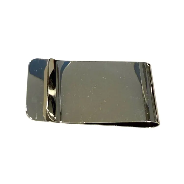 Vintage MCM Brushed & Bright SilverTone Money Clip 2”