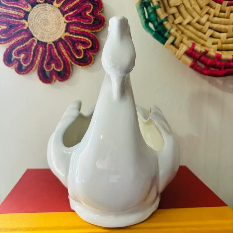 Vintage Porcelain Swan Planter