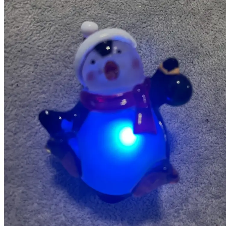 Vintage Midwest Cannon Falls Light Up Color Changing Penguin Pin/brooch