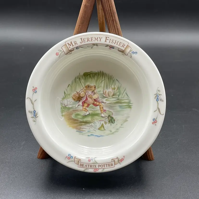 Royal Albert Beatrix Potter Mr Jeremy Fisher Bowl Bone China Frog Fish Vintage