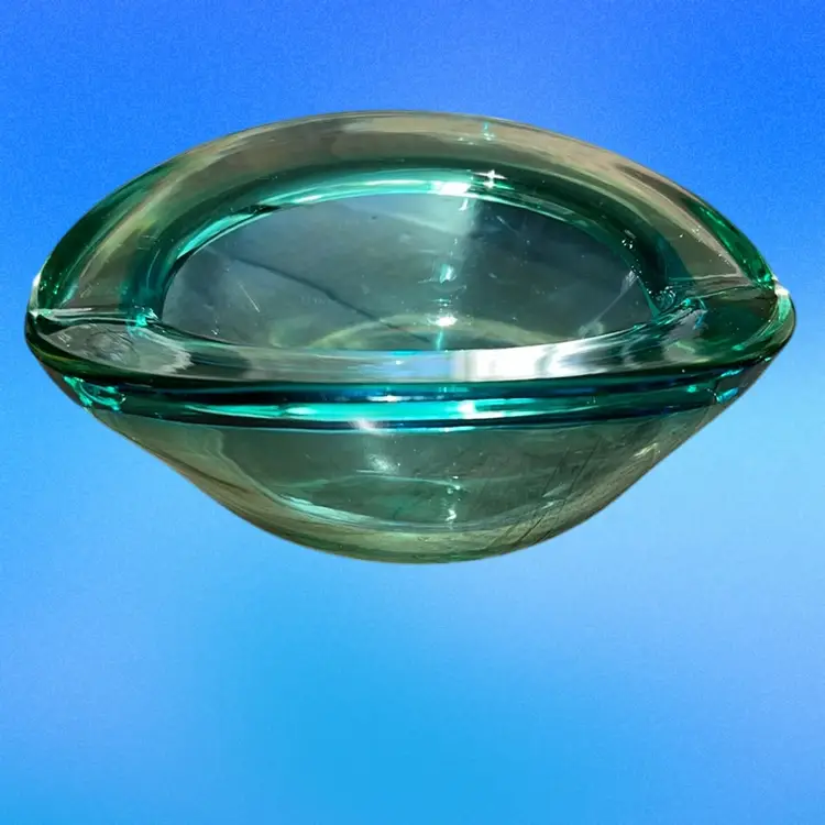 Beautiful Blue/green Art Glass Bowl, Ashtray, Trinket Dish. No Flaws. 5.5”wide, 2.5” tall.