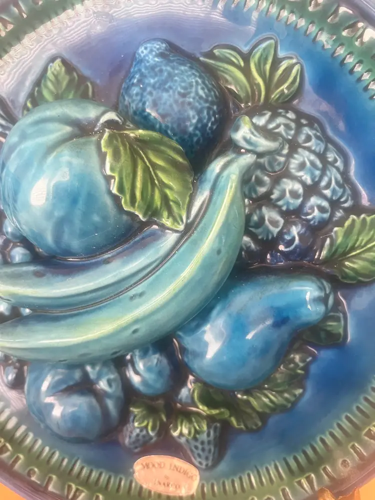 Inarco Mood Indigo Ceramic Blue 3-D Wall Plate 
10” 
In Beautiful Condition 