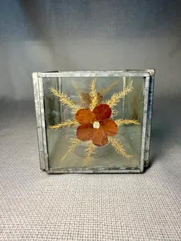 Vintage Pressed Flower Votive Holder