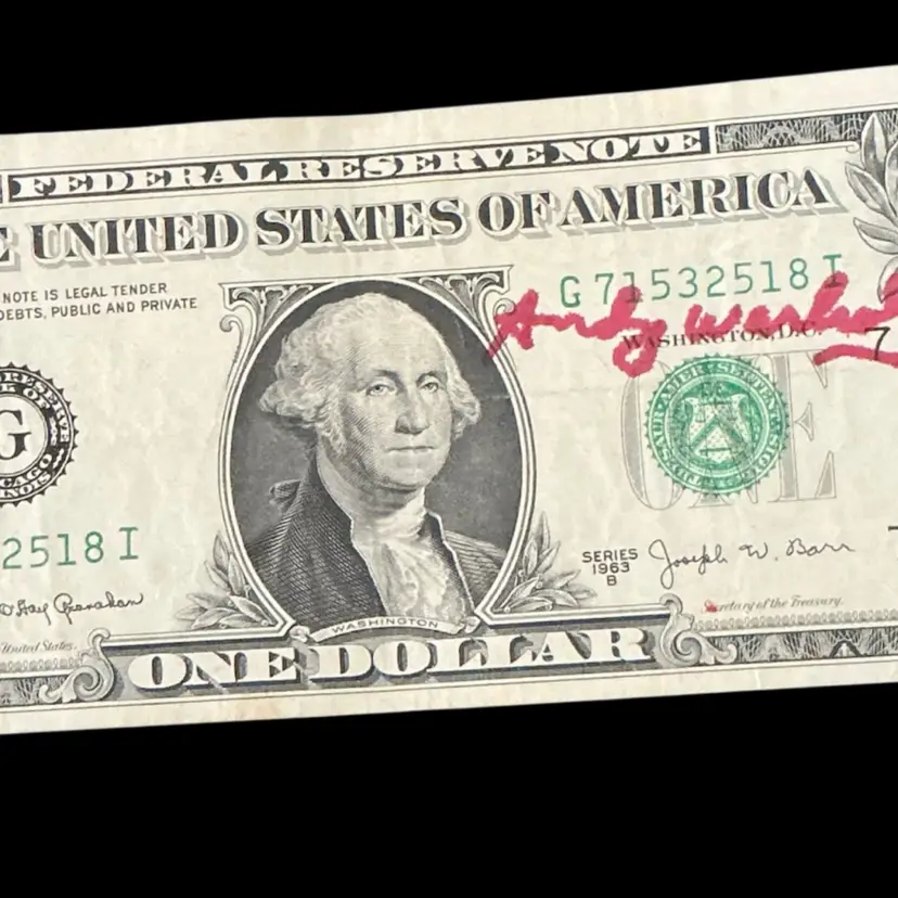 Andy Warhol Signed Authentic 1963 Dollar