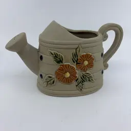 Floral Pottery Vtg Watering Can 6.5”