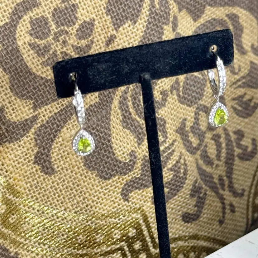 Sterling Silver Peridot Hoops