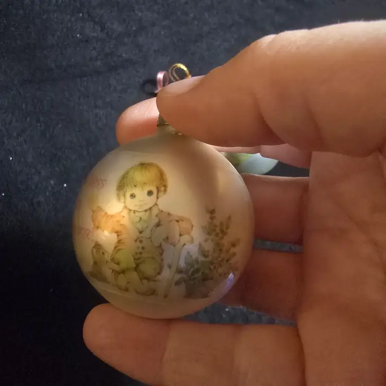 Vintage Christmas Ornament Set of 3 – Ruth Morehead Glass & Precious Moments Star