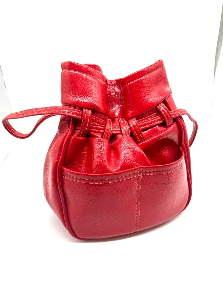 Red Patent Leather 1960’s Bag - Pockets!