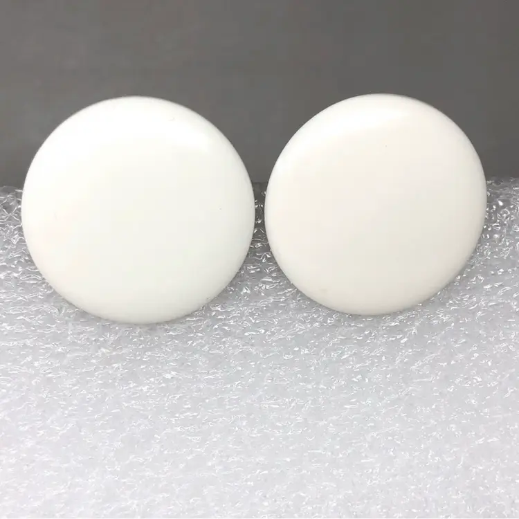 Vintage Lisner Earrings Clip On White Round