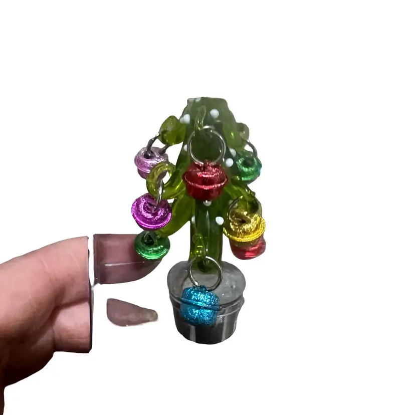 Vintage Art Glass Christmas Tree Wine Stopper Holiday