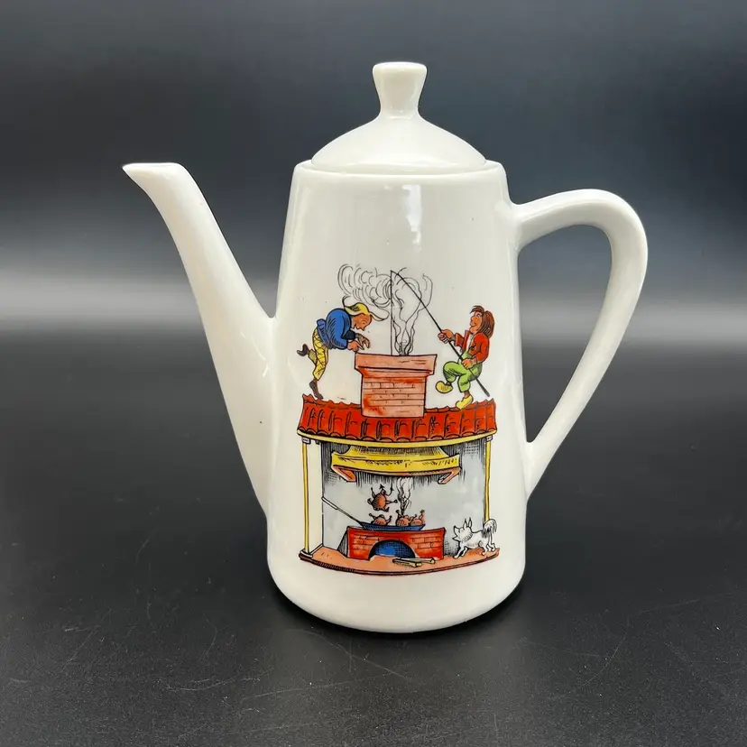 Vintage Coffee By Creidlitz 70s Children's Coffee/Chocolate Pot Max And Moritz Wilhelm Busch Retro Mid Century 