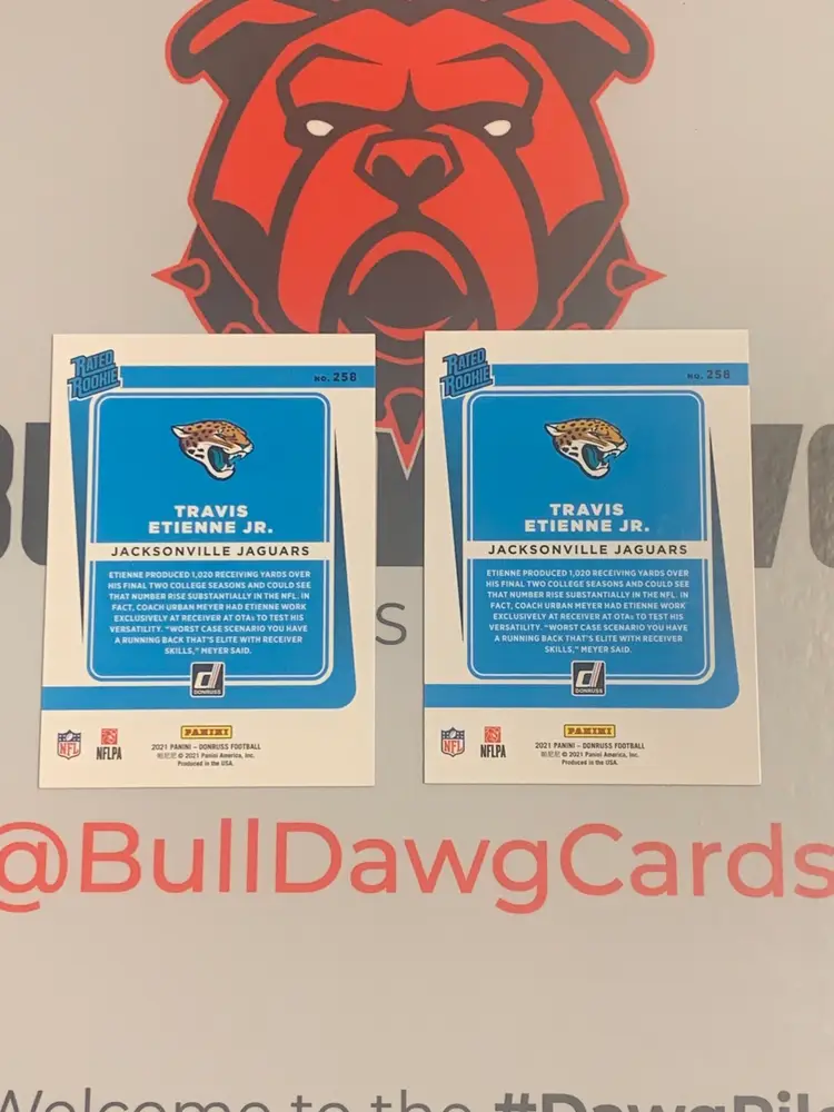 2021 Donruss Football Travis Etienne Jr. RC Lot x2-Press Proof-Rookie