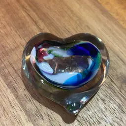 Heart Paperweight Multi Colors 2”