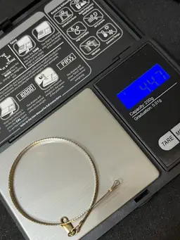 Vintage Milor Italian Sterling Silver Reversible 4mm Bracelet 7.5” Light Gold Wash