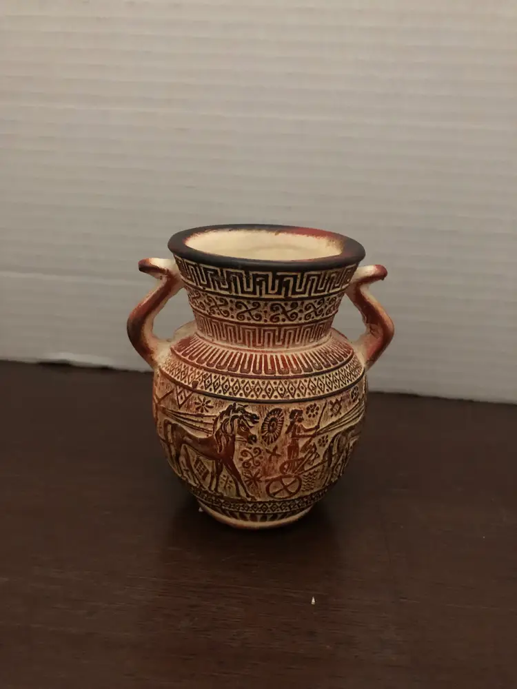 Vintage Greek Terracotta Decorative Vase