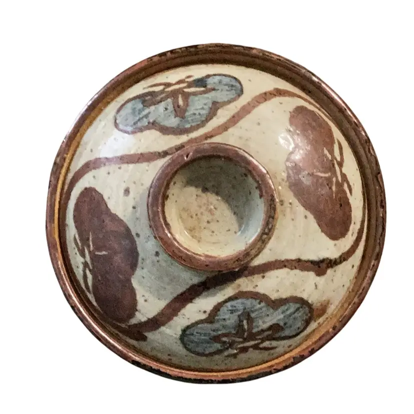 Vintage Japanese Otagiri Stoneware Pottery Lidded Dish