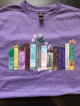 4XL - Purple - Taylor Albums Shirt - Hand Drawn Fan Design